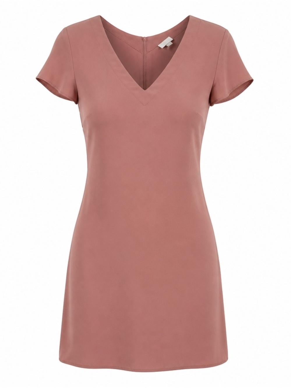 V-Neck Short Sleeve Dress in Dusty Rose with Pockets a new day